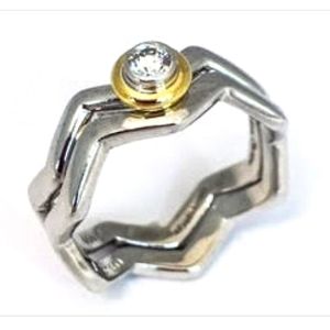 SOLD ON MEMO Pt Tiffany YG Diamond Wave Platinum Engagement Rin